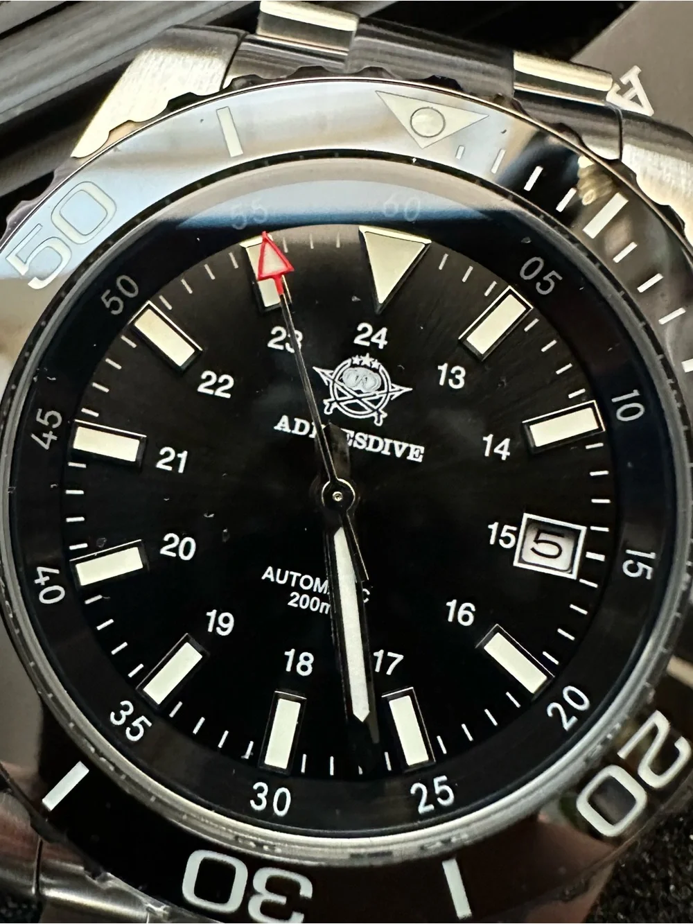 Addiesdive Men’s Dive Watch Automatic Stainless Steel 200M Waterproof New in Box